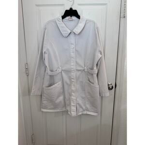 Barco Uniforms Women's Size XL White Button-up Lab/Spa Technician Coat
